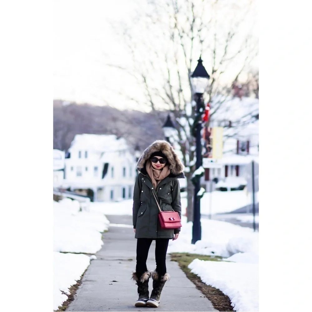 J. Crew Perfect Winter Parka Olive Green size MEDIUM